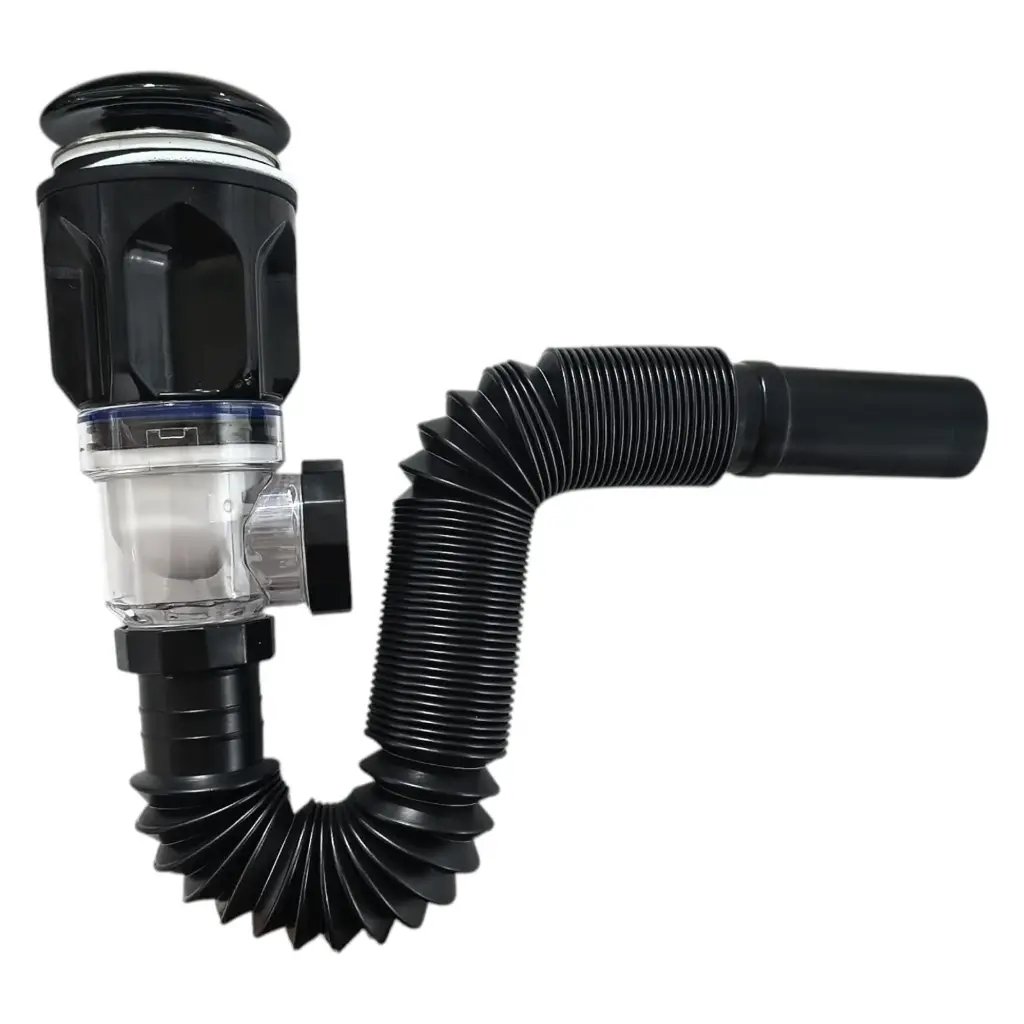 [ANT075] DESAGUE FLEXIBLE PARA LAVABO CUERPO DE PLASTICO COLOR NEGRO ANT075