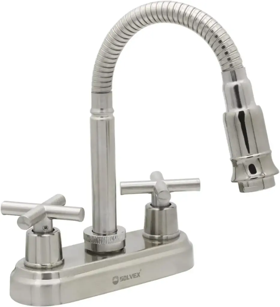 [SP-40083-2] MEZCLADORA PARAS LAVABO CUERPO DE LATON VUELTA COMPLETA ACABADO SATINADO SP40083-2