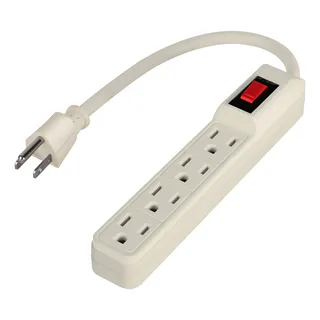 [MULTI204B] BARRA MULTICONTACTO 4 RECEPTACULOS 20 CM BLANCA