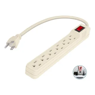 [MULTI506B] BARRA MULTICONTACTO 6 RECEPTACULOS 50 CM BLANCA