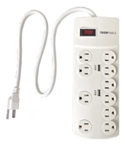 BARRA MULTICONTACTO 10 RECEPTACULOS 75 CM BLANCA