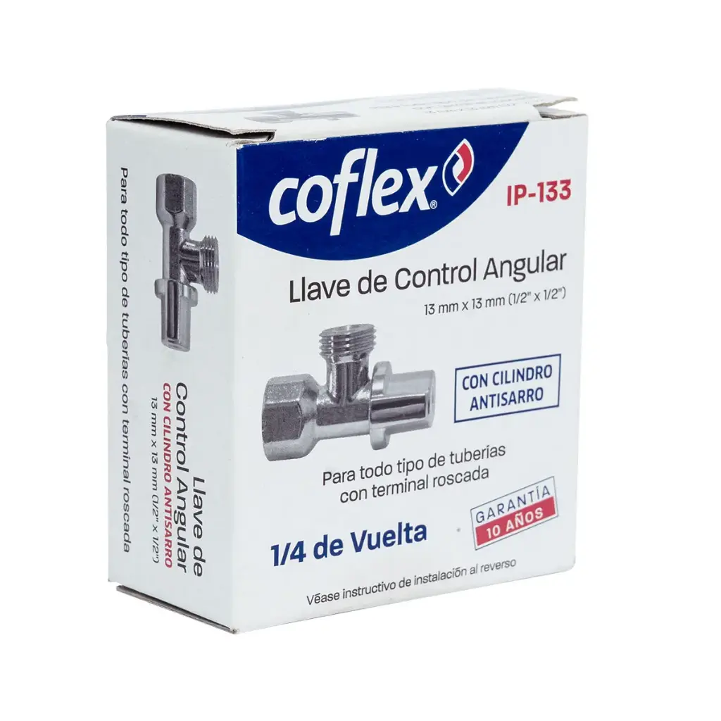 [IP-133] LLAVE DE CONTROL ANGULAR 1/4 DE VUELTA 1/2" X 1/2" (IP133)