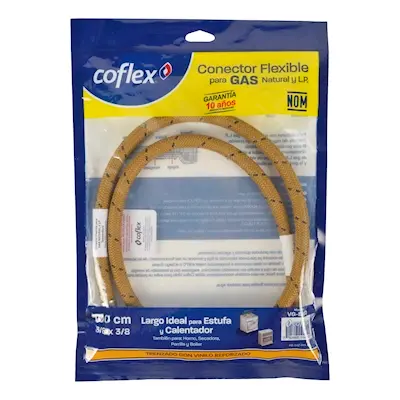 [VG-B100] CONECTOR FLEXIBLE VINILO PARA GAS 3/8" X 3/8" DE 1 MT (VGB100)