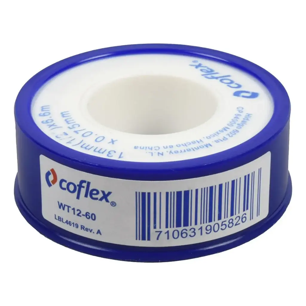[WT12-60] CINTA TEFLON 1/2 X 6.6 MT COFLEX (VENTA POR PAQUETE DE 10 UnidadesS)