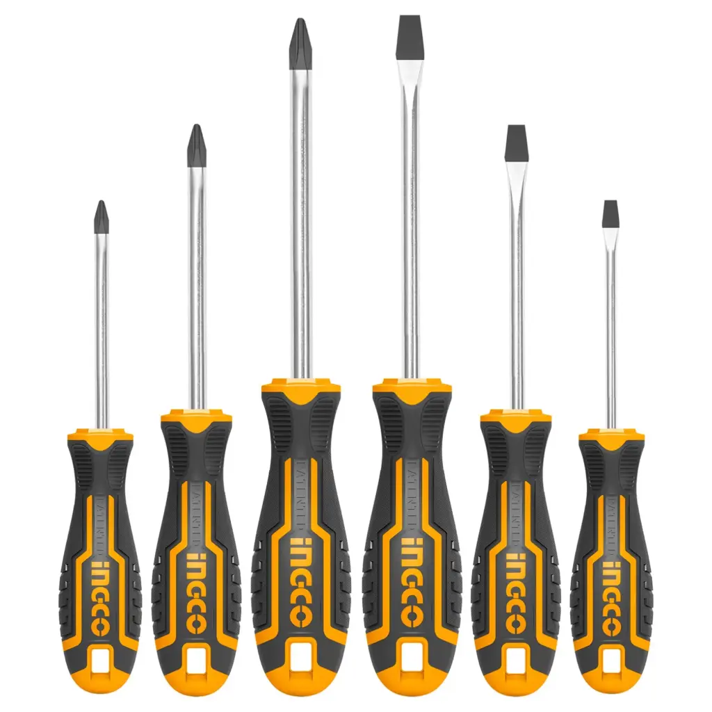 JUEGO DE 6 PCS. DESTORILLADORES PLANO Y CRUZ
