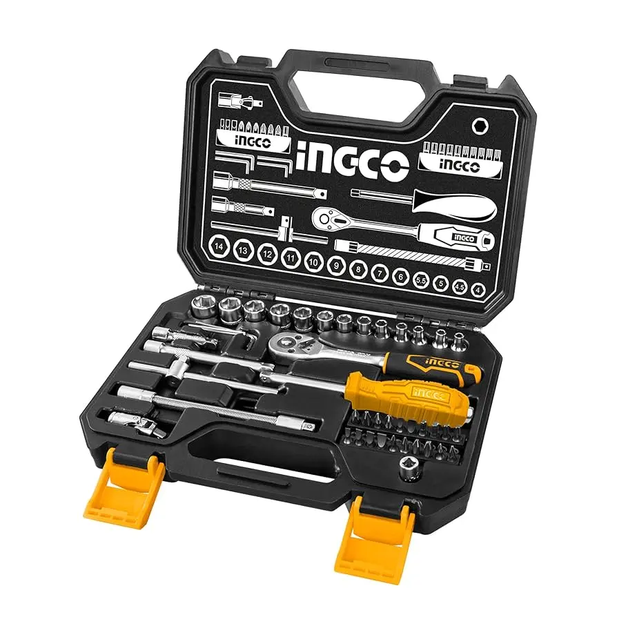 [HKTS14451] SET DADOS TUBO LLAVE CRIQUE, 1 LLAVE DE TRIQUETE DE 1/4" DADOS, EXTENSION BAR 50mm Y 100mm, 20 PUNTAS DE DESTORNILLADOR, BARRA DE EXTENSION FLEXIBLE BARRA DESLIZANTE EN T, LLAVE HEXAGONALMATERIAL CR V (50BV30), TRATADO TERMICAMENTE EMBALADO POR BMC