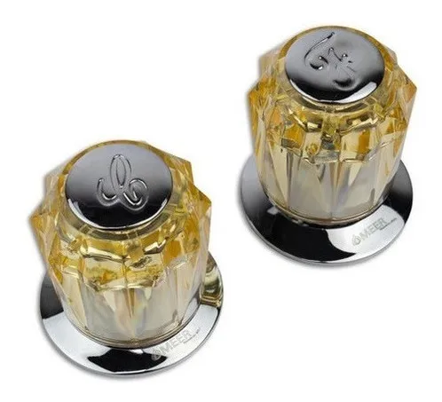 [SP-70077-Y] JUEGO DE MANERALES Espiga estría,maneral de plástico color amarillo,chapetón de zinc acabado cromo, (precio por pieza) .