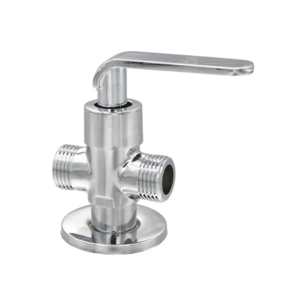 [SP30112] LLAVE DE RETENCION ANGULAR CUERPO DE LATON RTUCHO DE LATON DOBLE SALIDA