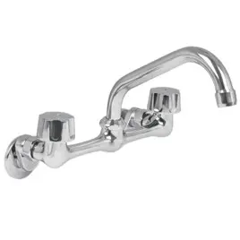 [SP-80012] MEZCLADORA PARA FREGADERO 8", maneral de zinc de vuelta completa, cuerpo de laton, cartucho de laton, cuello de acero inoxidable, cierre de compresión. SP-80012