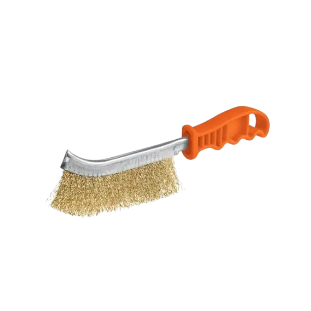 CEPILLO DE ALAMBRE LATONADO MANGO DE PLASTICO