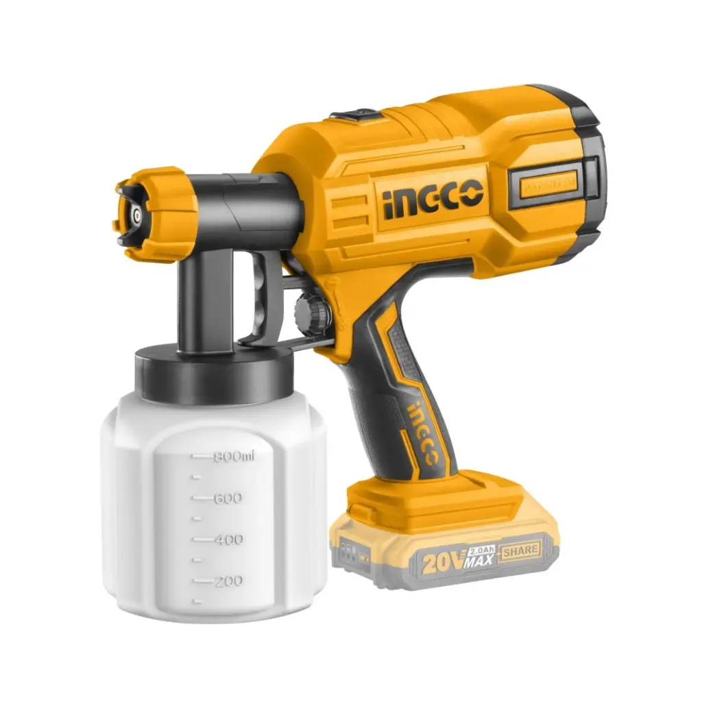 [CSGLI2001] PISTOLA PARA PINTURAVOLTAJE: 20V, PRESIÓN DE PULVERIZACION: 0.1-02. Bar DIAMETRO DE DISCO: 4-1/2", FLUJO MÁXIMO: 600ml/min CAPACIDAD DE ENVASE:, 800ml INALÁMBRICO. NO INCLUYE VATERIA