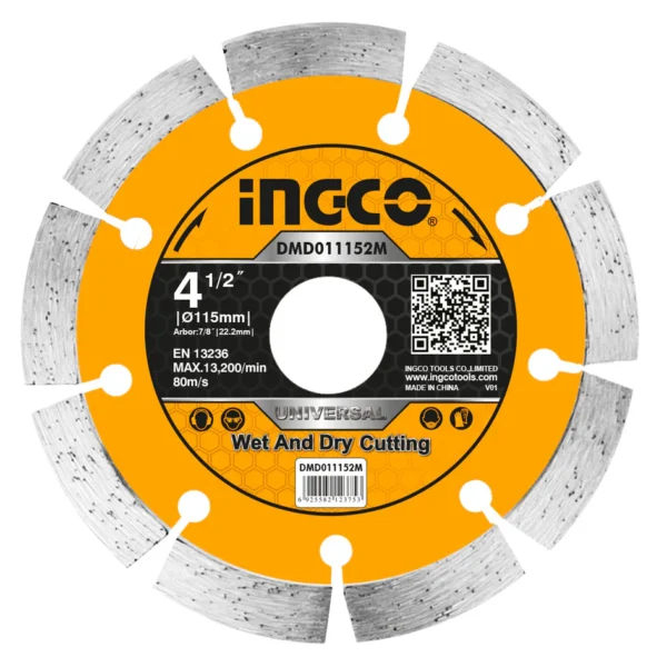 [DMD011152] DISCO DE CORTE DE DIAMANTE 115 (4-1/2") x 22.2mm, ANCHO 7.5mm, CENTRO PLANO DISCO ABRASIVO DE CORTE PARA METAL