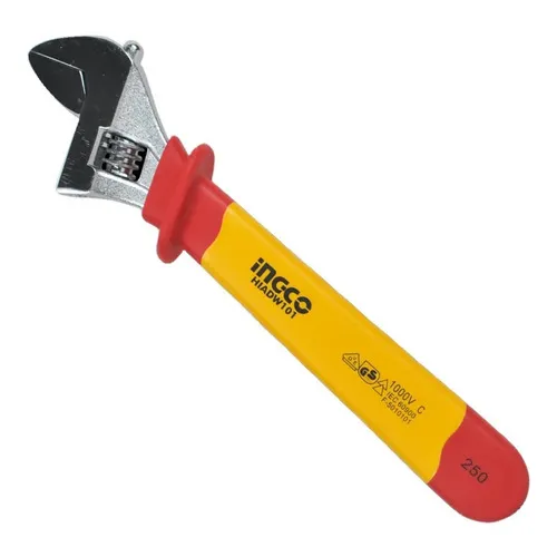 [HIADW101] LLAVE AJUSTABLE AISLADAMEDIDA: 10"/250mm PUNTA LARGA, MANGO ANTIDERRAPANTE, ACEITE PULIDO Y ANTIOXIDANTE